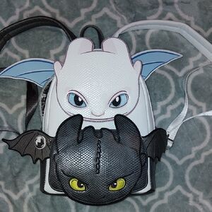 Loungefly Black Dragon Textured Backpack